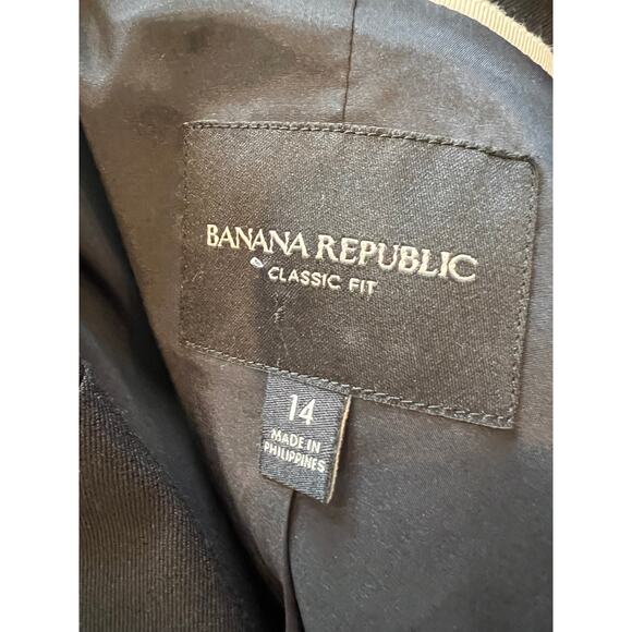 Banana Republic Tailored Cotton Blazer Black 14 - Picture 5 of 6